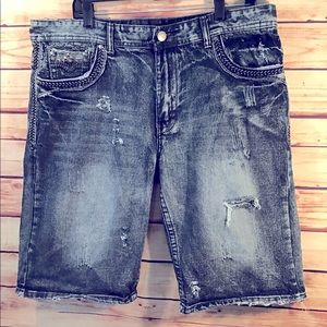 Vintage Handcrafted Studded Jean shorts
